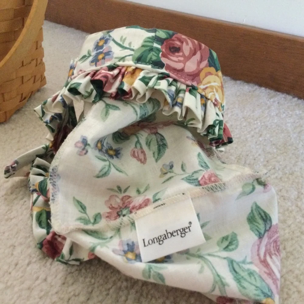💝VINTAGE💯❤️LONGABERGER BASKET, LINED & HANDLE🎉🎉🎉GARDEN SPLENDOR LINING🎉